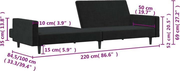 Produktbild vidaXL Schlafsofa (2-Sitzer)