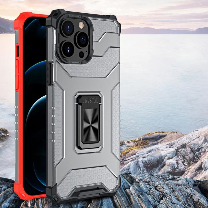 Produktbild Hurtel Crystal Ring Case Kickstand Tough Rugged Cover for iPhone 13 Pro Max green (Apple iPhone 13 Pro Max)