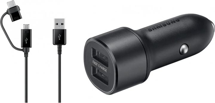 Image du produit Samsung Chargeur rapide pour deux voitures 2x 15W avec câble de données 2 en 1
