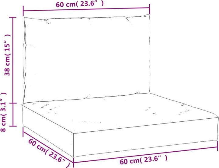 Produktbild vidaXL Palettenkissen (60 x 60 cm)