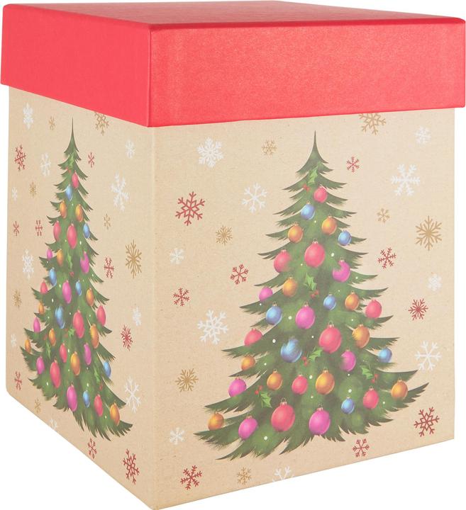 Actual product image Idena Christmas gift box Christmas tree multicoloured 18x18x22.5cm (1x)
