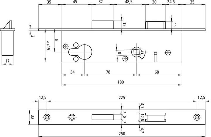 Actual product image Schänis Mortise lock (Mortise lock)