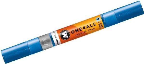 Actual product image Molotow Marqueur pour Maquettes - One4All Twin - Acrylique Mètalli-Bleu - 1,5/4mm - -224 - 15 cm (Metallic blue, 4 mm, 1 x)