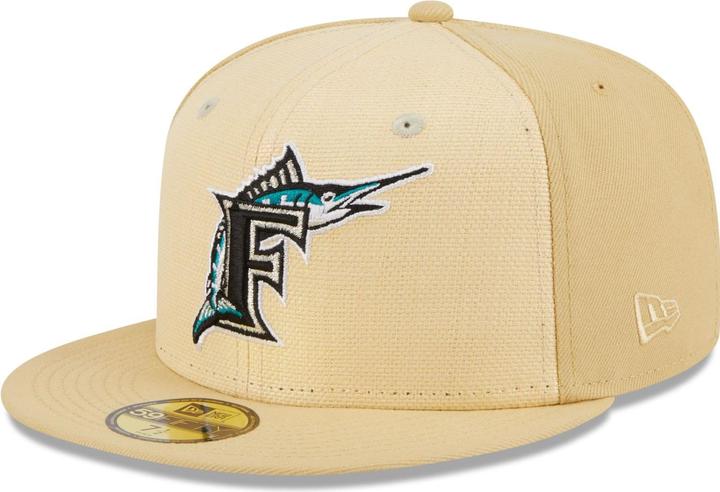 Actual product image New Era 59Fifty Fitted Cap - RAFFIA Florida Marlins (7)