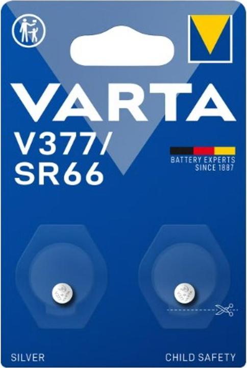 Immagine prodotto Varta Pila a bottone Elettronica Argento V377/SR66 1,55V (2 pz., SR66, 24 mAh)