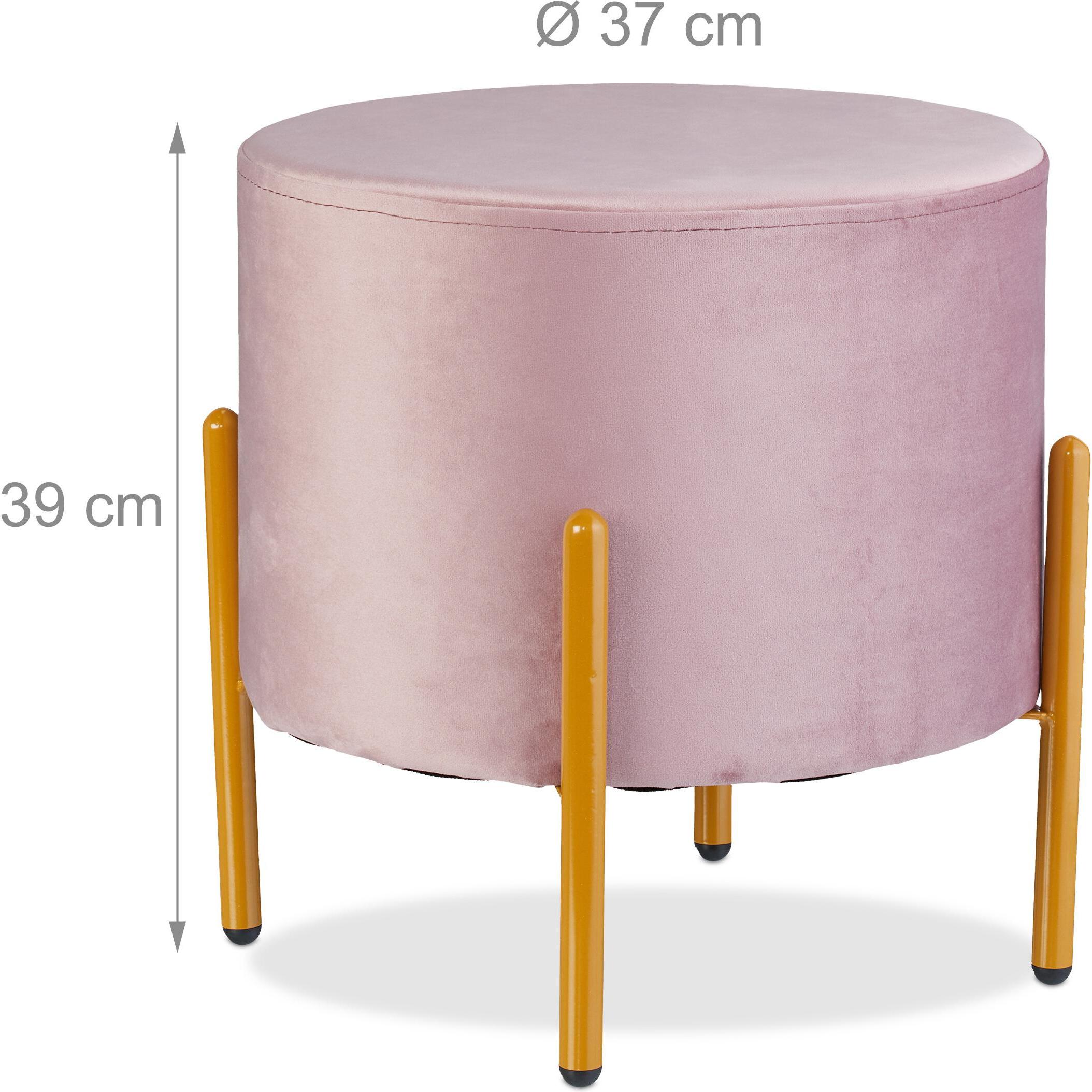 Thumbnail - Relaxdays, Hocker + Pouf, Samt-Hocker