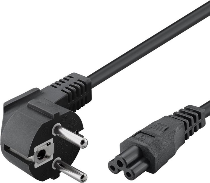 Produktbild AccuCell Netzanschlusskabel Schutzkontakt abgewinkelt 3,0 Meter Schwarz (3 m)