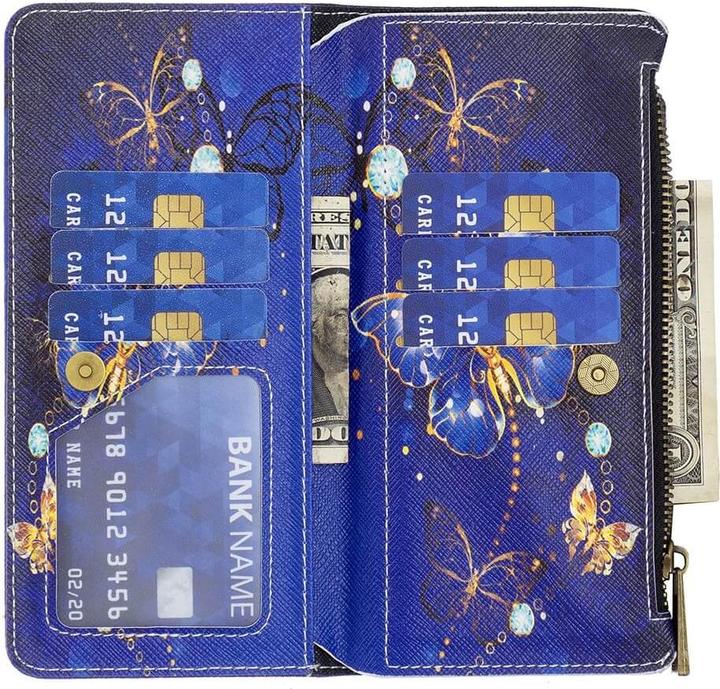 Actual product image Cover-Discount Xiaomi Poco C65 / Redmi 13C - Wallet cover butterflies (Xiaomi Redmi 13C, Xiaomi Poco C65)