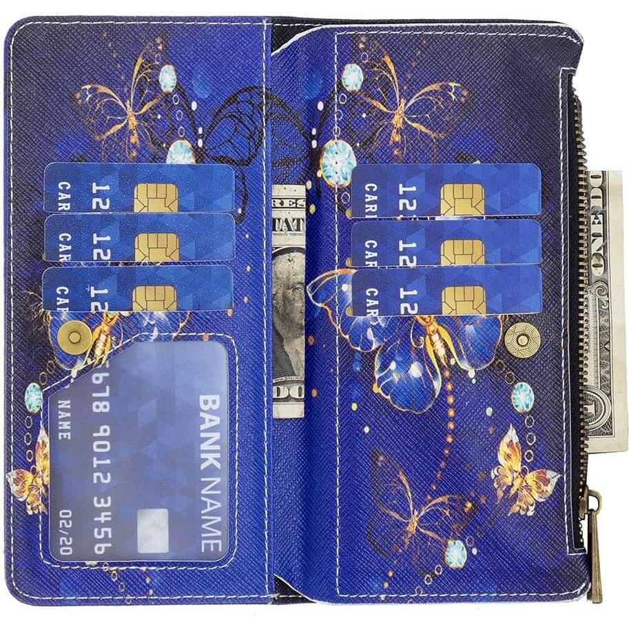 Thumbnail - Cover-Discount Xiaomi Poco C65 / Redmi 13C - Brieftaschen Hülle Schmetterlinge (Xiaomi Redmi Note 13 4G, Xiaomi Poco C65...