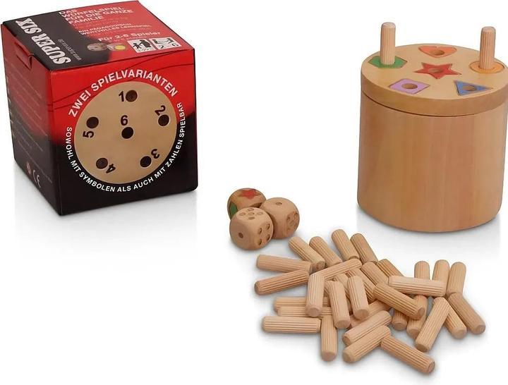 Actual product image Bestsaller Super Six Gross (made of wood) (English, French, German, Italian, 2 - 6 Players)