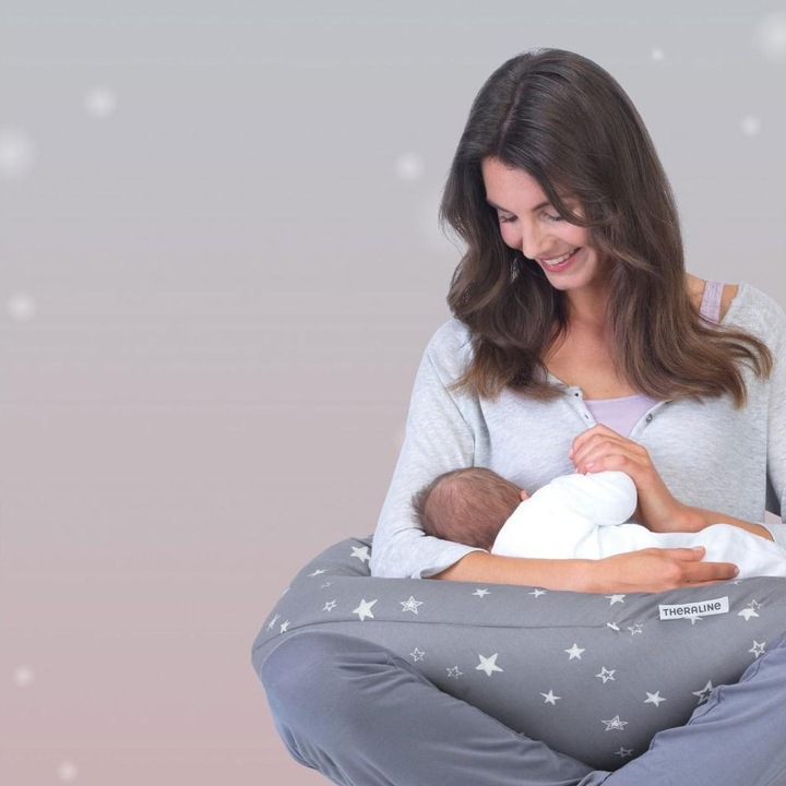 Actual product image Theraline Nursing pillow "The Original" with micro pearl filling incl. cover 190 cm (190 cm)