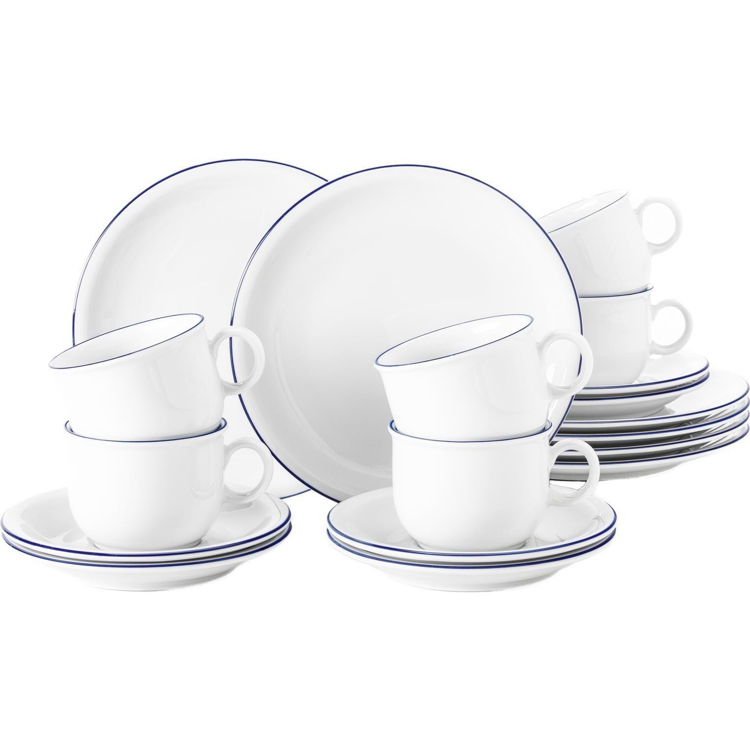 Seltmann, Geschirrset, Compact Blaurand Kaffeeservice (18 Stück)