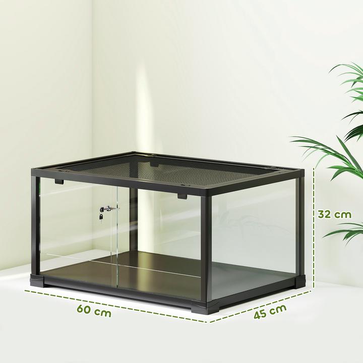 Actual product image PawHut Terrarium Glas, Kunststoff Schwarz