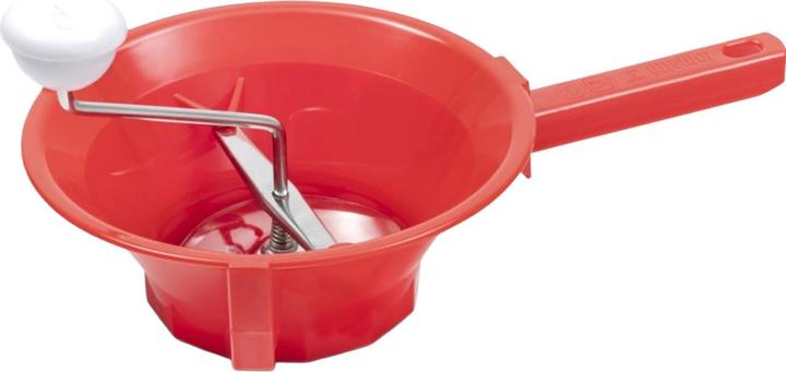 Produktbild Tomatto Robuste Gemüsemühle Ø22cm in Rot-Weiss mit 3 Sieben: Passiermühle