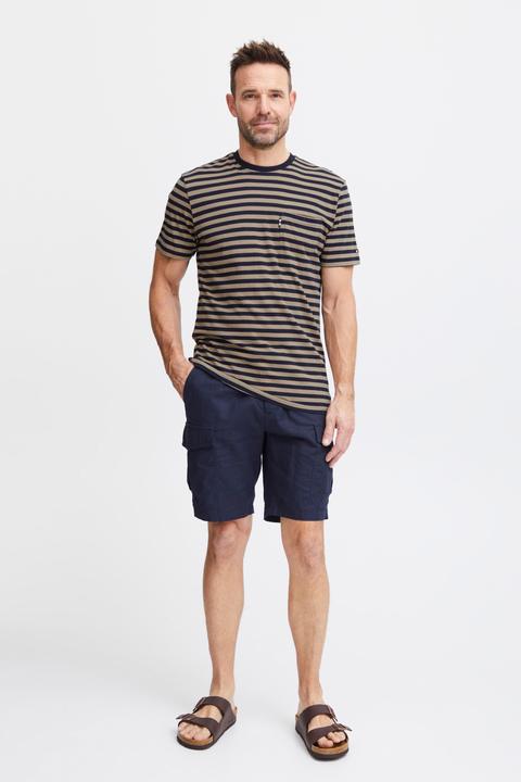 Actual product image FQ1924 FQTom SS stripe linnen blend tee 21900649 (XXL)