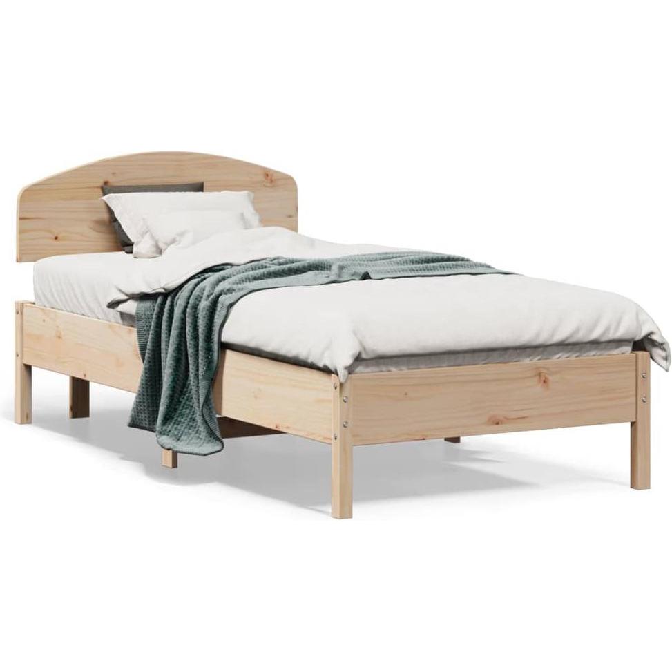 VidaXL, Bett, Bett mit Kopfteil Kiefer (90 x 190 cm)