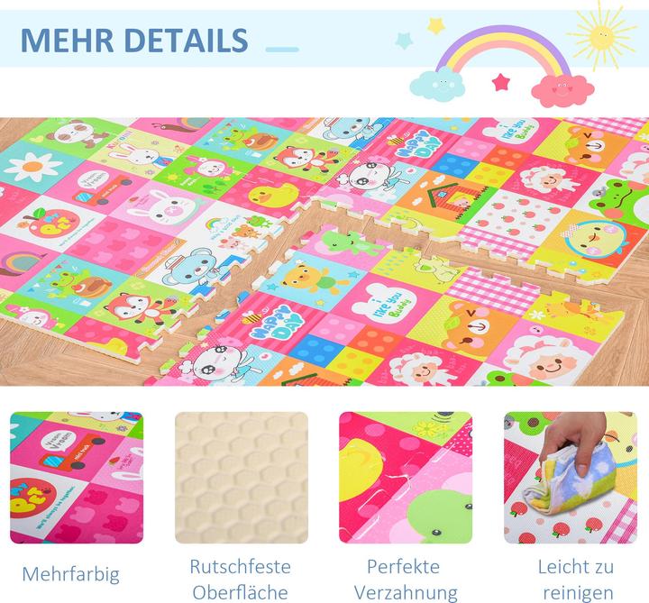 Image du produit Homcom Tapis puzzle 16 pièces (61.5 x 61.5 x 1 cm)