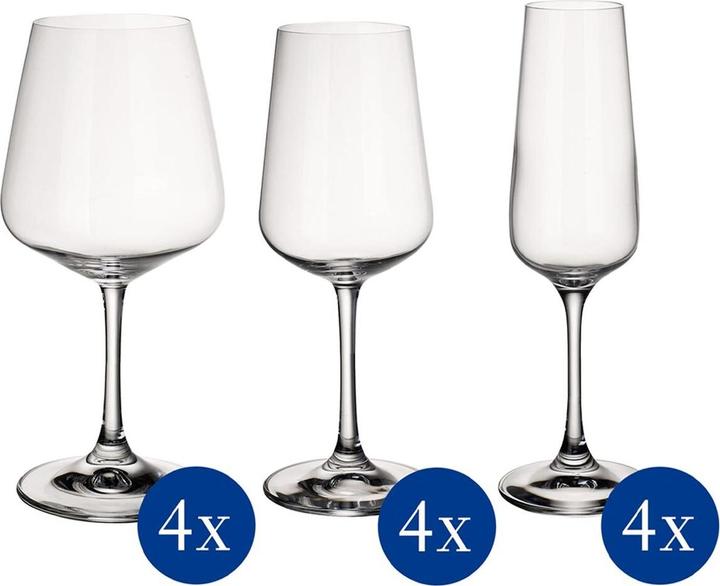 Actual product image Villeroy & Boch Set 12pcs Ovid (12 Glasses, Champagne glasses, Red wine glasses, White wine glasses)