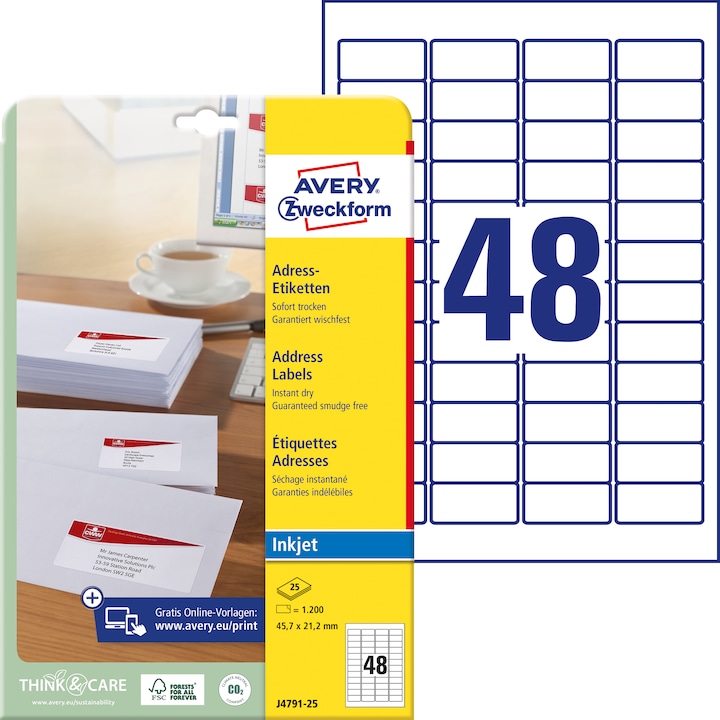 Actual product image Avery Address labels