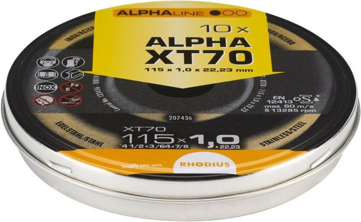 Actual product image Rhodius Extra thin cut-off wheel XT70 BOX