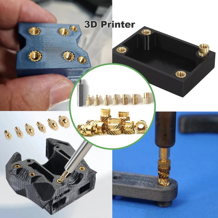 Immagine prodotto Purecrea Gewindeeinsätze Insert M2–M8 Messing 77-teilig mit Einschmelzhilfe extra belastbar