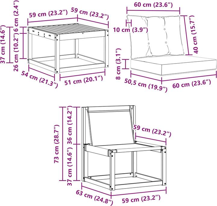 Produktbild vidaXL Outdoor-Sofa