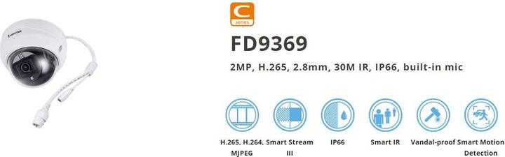 Actual product image Vivotek C Series FD9369 (1920 x 1080 Pixels)