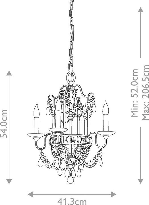 Produktbild Elstead Lighting Gianna Kronleuchter E14 4-fach Vergoldetes Silber (41.30 cm)