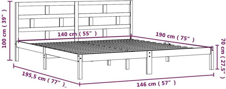 Produktbild vidaXL Bettrahmen (140 x 190 cm)
