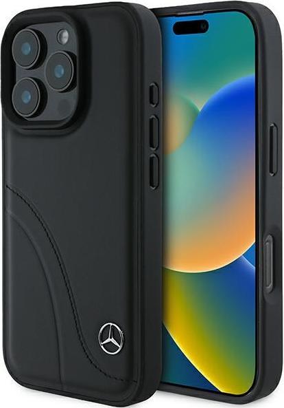 Image du produit Mercedes MEHCP16L23RBCSK iPhone 16 Pro 6.3" czarny/black hardcase MB Curved Stitches Leather (Apple iPhone 16 Pro)