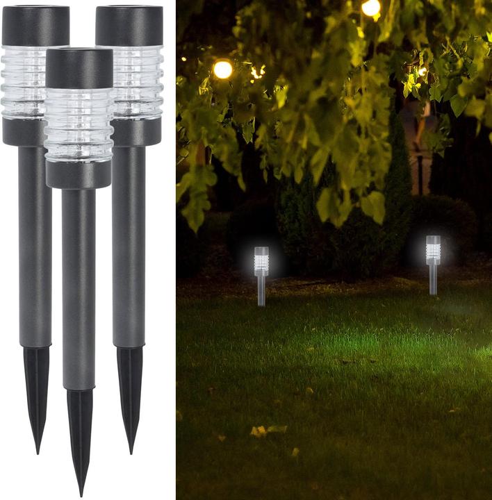 Produktbild ProGarden 6er-Set LED-Solarleuchte mit Edelstahl, Wegeleuchten (5 lm)