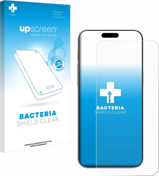 Actual product image upscreen Protective film Screen protector Screen protector film Clear antibacterial (1 Piece, Apple iPhone 16)
