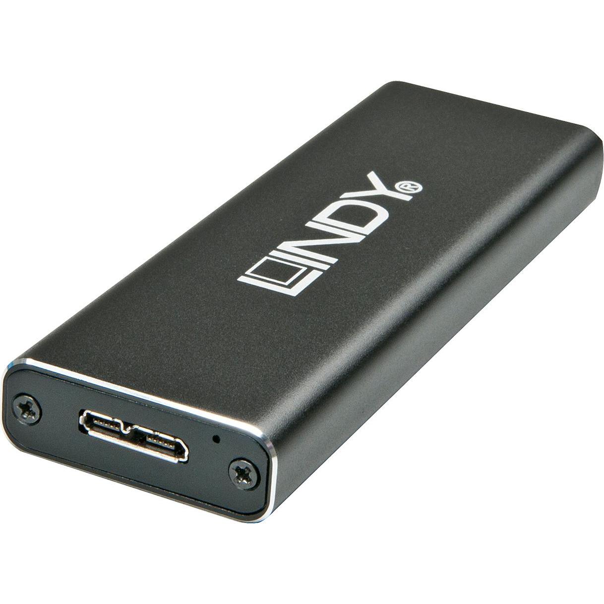 Lindy SSD 43126 (M.2, M.2 2230, M.2 2242, M.2 2260), Case per hard disk, Nero