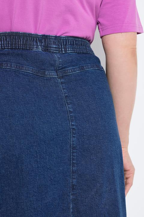 Image du produit Ulla Popken Jupe en jean évasée, taille élastique (60)