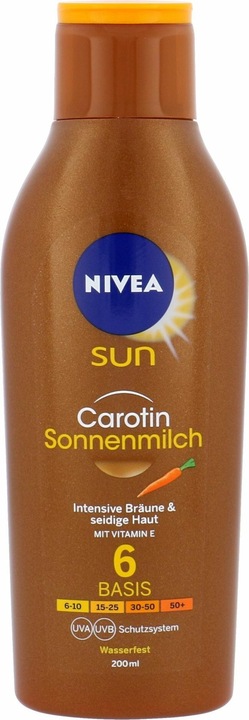 Produktbild NIVEA Sun Carotin Sonnenschutz-Lotion (Sonnenlotion, Bis SPF 10, 200 ml, 150 g)