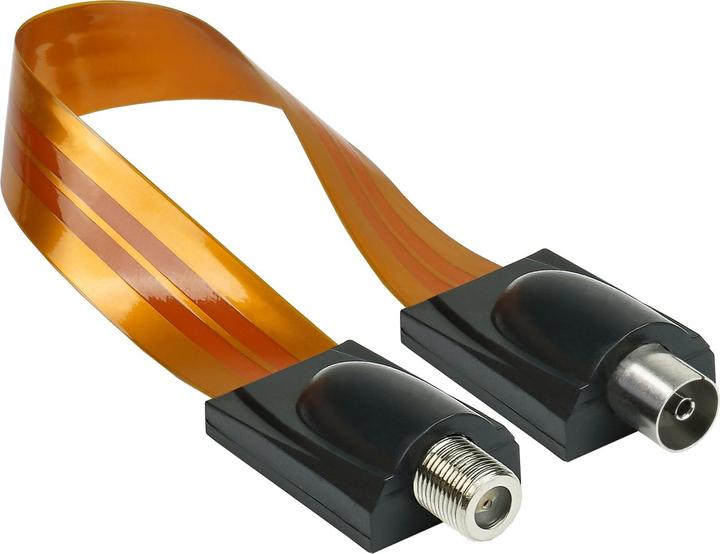 Actual product image Good Connections High-quality SAT/TV window feed-through, F socket to IEC/coax socket, total length 26.3 cm, flexible (Window bushing)