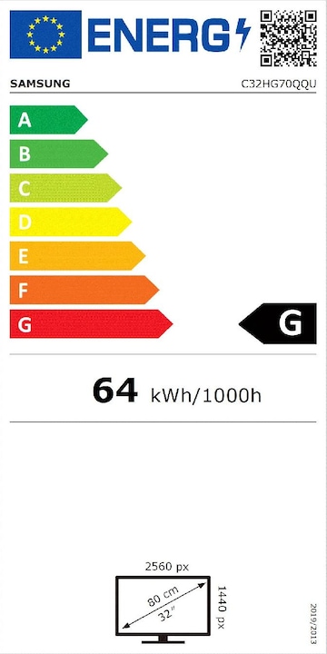 Energie-Label Samsung C32hg70 (2560 x 1440 Pixel, 31.50")