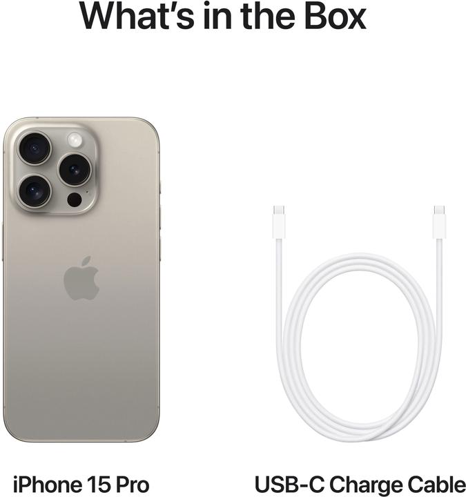 Immagine prodotto Apple iPhone 15 Pro (128 GB, Titanio naturale, 6.10", SIM + eSIM, 48 Mpx, 5G)