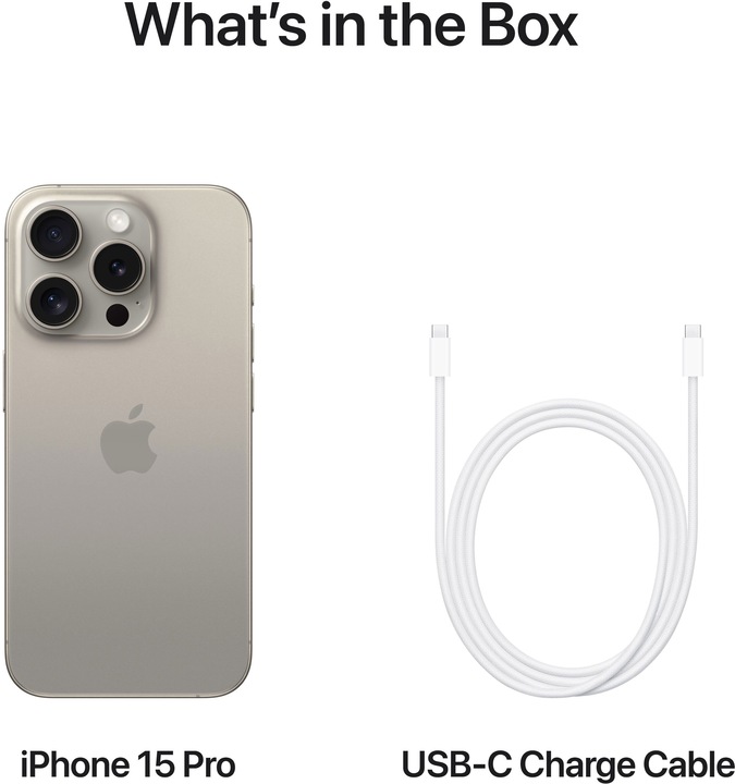 Produktbild Apple iPhone 15 Pro (128 GB, Natural Titanium, 6.10", SIM + eSIM, 48 Mpx, 5G)