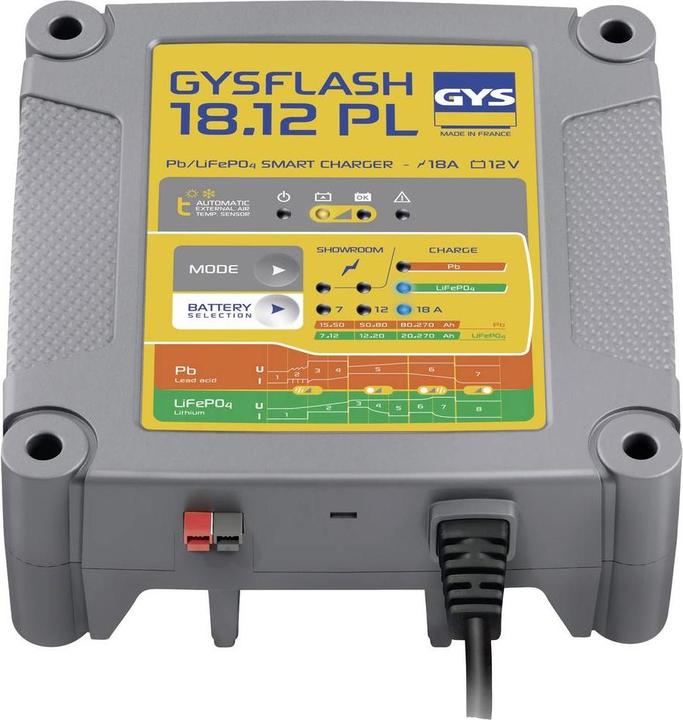 Image du produit GYS GYSFLASH 18.12 PL 026926 Chargeur automatique 12 V 18 A (12V)