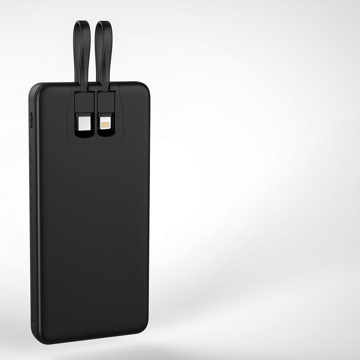 Actual product image Qualo Transparent power bank 10000 mAh PD with LED 23W black QTPB10-LD-23-01 (10000 mAh, 23 W)