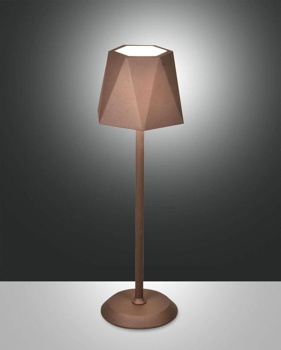 Produktbild Fabas Luce LED Aussen-Akku Tischleuchte Katy Ø130mm 3W Warmweiss IP54 Rostbraun dimmbar Akku (320 lm)