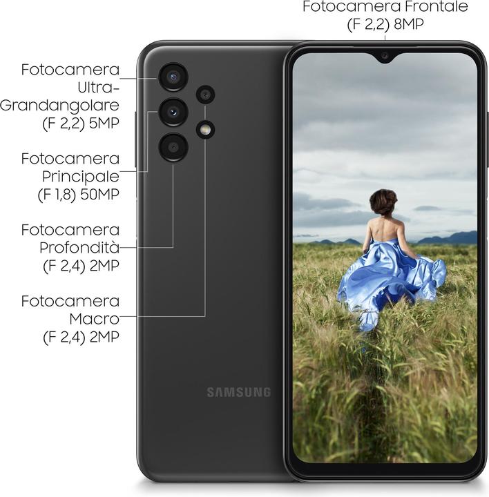 Actual product image Samsung Galaxy A13 EU (64 GB, Black, 6.60", Dual SIM, 50 Mpx, 4G)