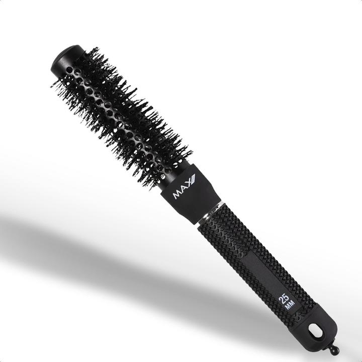 Actual product image Max Pro Ceramic Round Hairbrush 25Mmack
