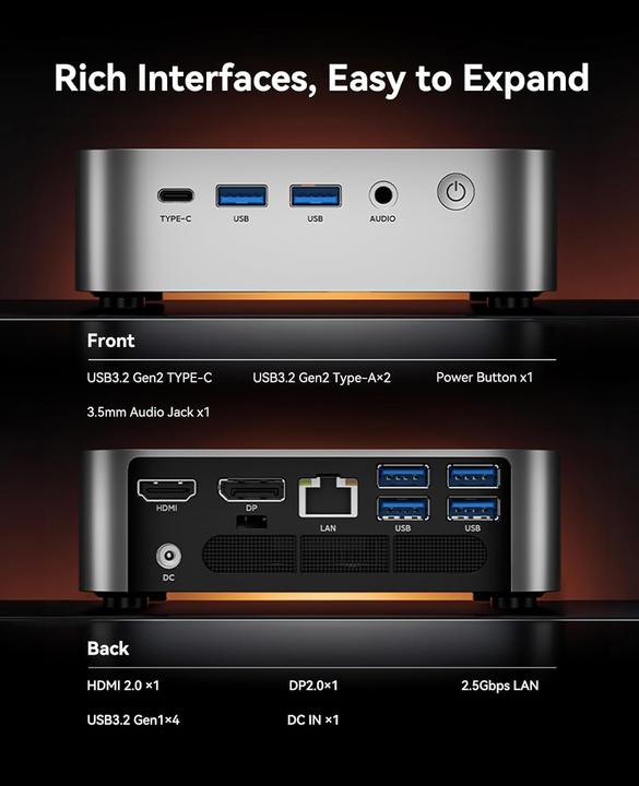 Image du produit AceMagic Mini PC mit Ryzen 7 6800H (512 Go, 16 Go, AMD Ryzen 7 6800H)