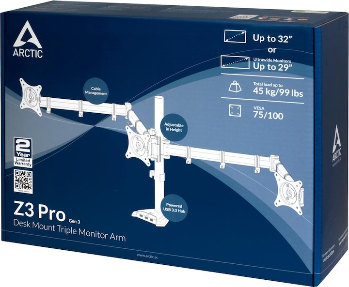 Actual product image Arctic Z3 Pro with USB 3.0 hub (Table, 29")