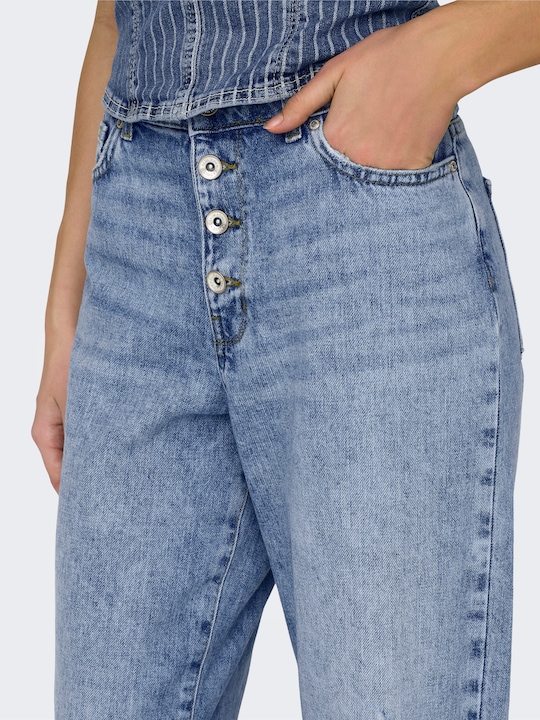 Produktbild Only Weiter Beinschnitt Hohe Taille Offener Saum Jeans Weit geschnitten jeans (W27/L32)