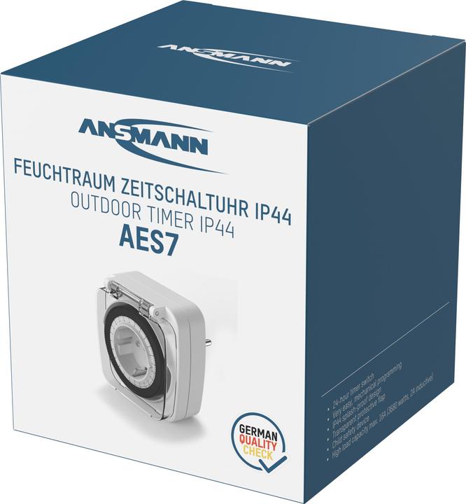 Produktbild Ansmann 1260-0013 Zeitschaltuhr analog Tagesprogramm 3680 W IP44 (CEE 7/3)