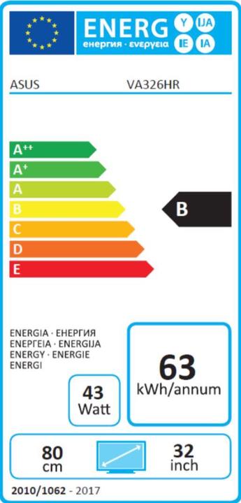 Energie-Label ASUS VA326HR (1920 x 1080 Pixel, 31.50")