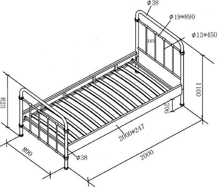 Immagine prodotto Vipack Letto in metallo New York (90 x 200 cm)